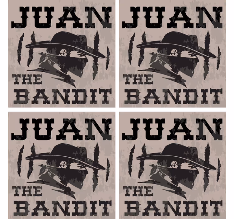 Sottobicchieri vintage silhouette di juan bandit - TenStickers