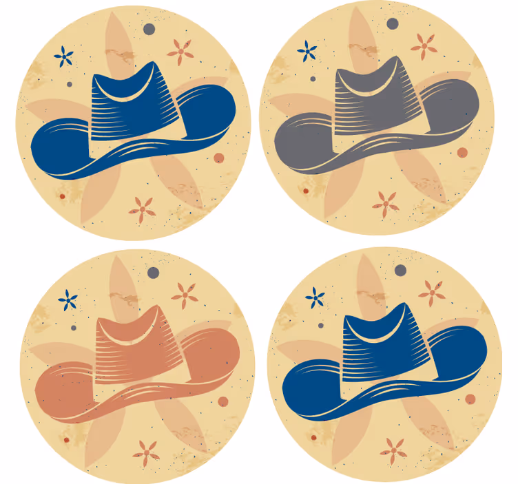 Sottobicchieri nerd motivo cappello stilizzato - TenStickers