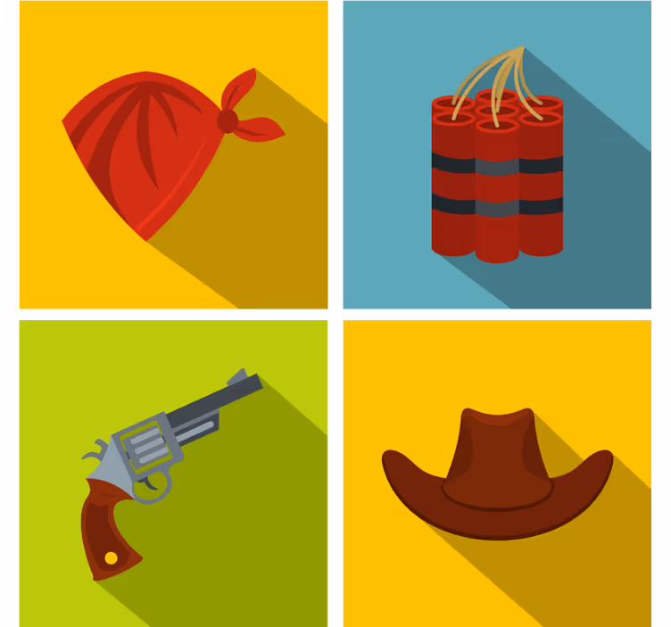 Sottobicchieri nerd cappello da cowboy e dinamite - TenStickers
