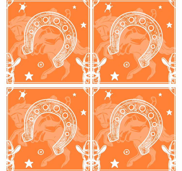 Sottobicchieri nerd motivo ferro di cavallo rustico - TenStickers