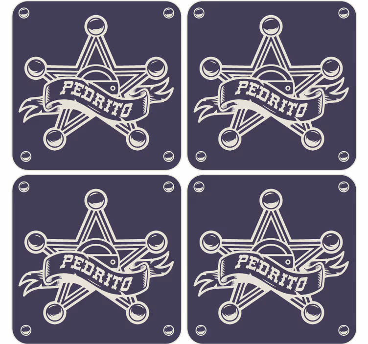 Sottobicchieri vintage con distintivo da sceriffo - TenStickers