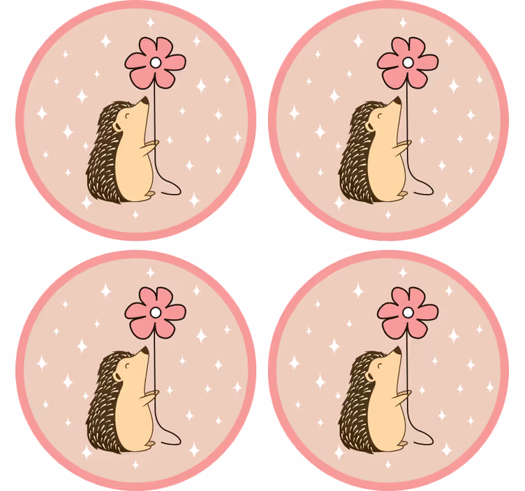 Sottobicchieri nerd palloncino fiore riccio - TenStickers