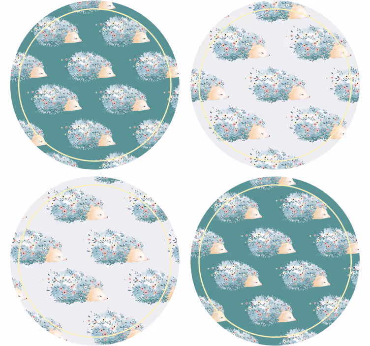 Sottobicchieri moderno ricci in un contesto floreale - TenStickers