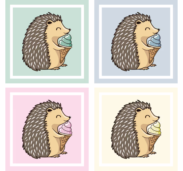 Sottobicchieri nerd riccio che gusta il gelato - TenStickers