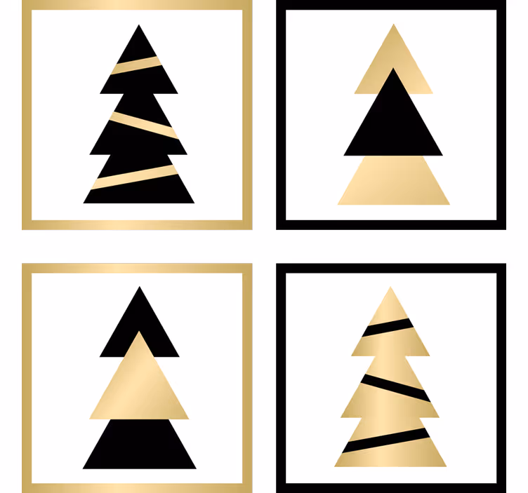 Sottobicchiere Modello di albero elegante di natale - TenStickers