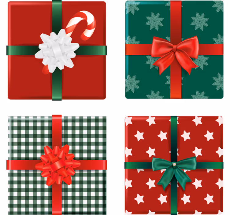 Sottobicchiere  tema Natale Confezione regalo - TenStickers
