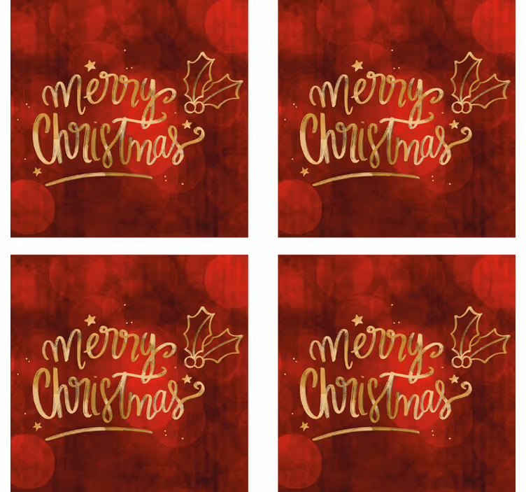 Sottobicchiere  tema Natale Buon natale in rosso - TenStickers