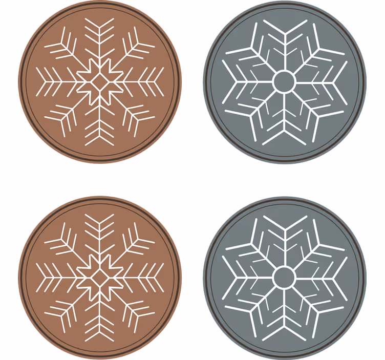 Sottobicchieri natalizi collezione a motivo fiocco di neve - TenStickers