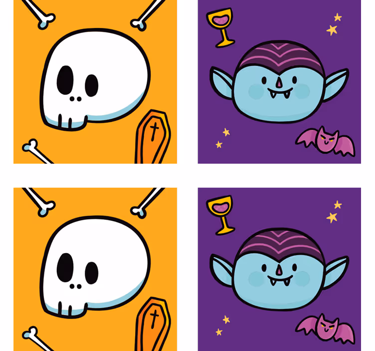 Sottobicchieri halloween facce di vampiri divertenti - TenStickers