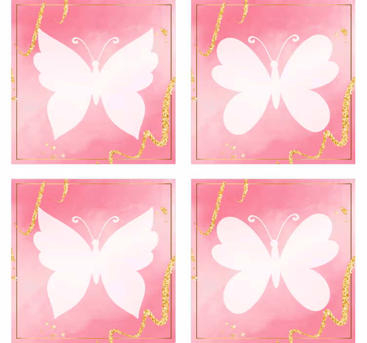 Sottobicchieri moderno emblema della farfalla graziosa - TenStickers