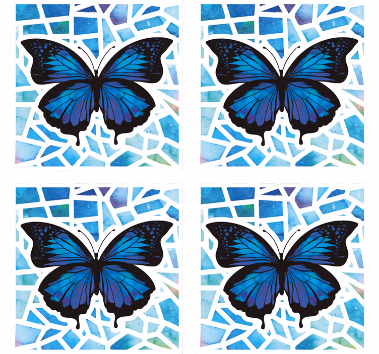 Sottobicchieri nerd arte mosaico farfalla - TenStickers