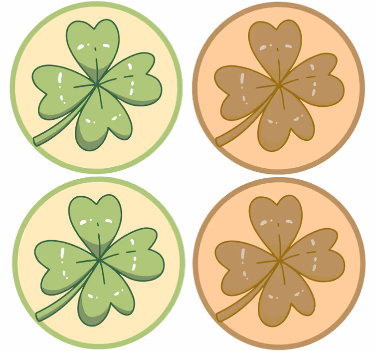 Sottobicchieri nerd design quadrifoglio - TenStickers