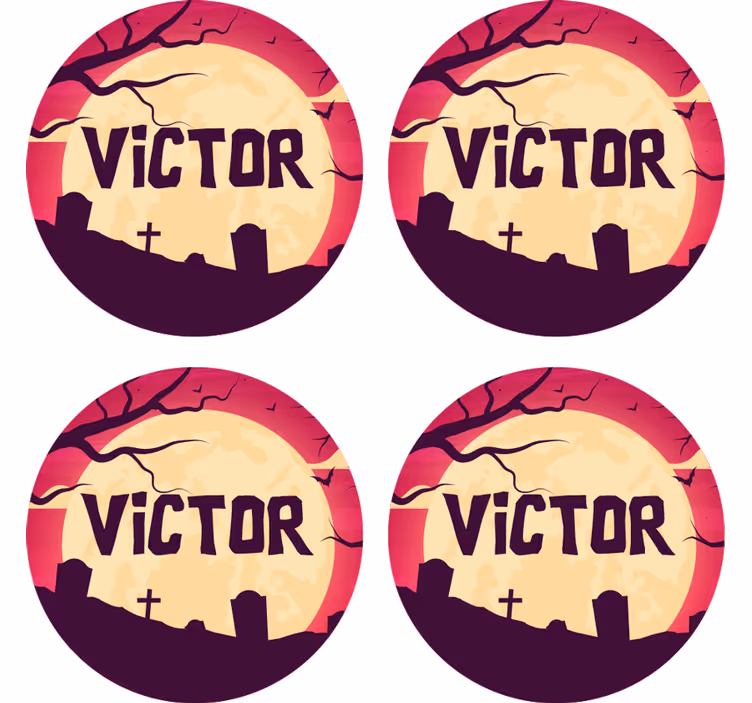 Sottobicchieri halloween scena spettrale al chiar di luna - TenStickers