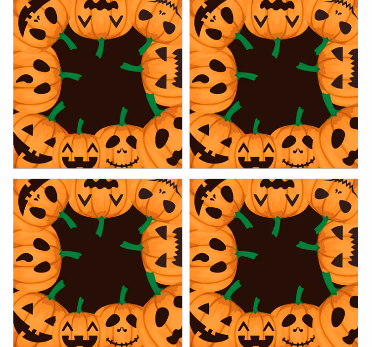 Sottobicchieri halloween volti di zucche sorridenti - TenStickers