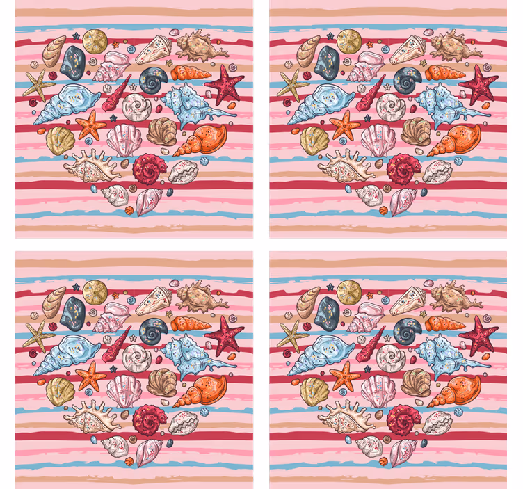 Sottobicchieri nerd motivo conchiglie colorate - TenStickers