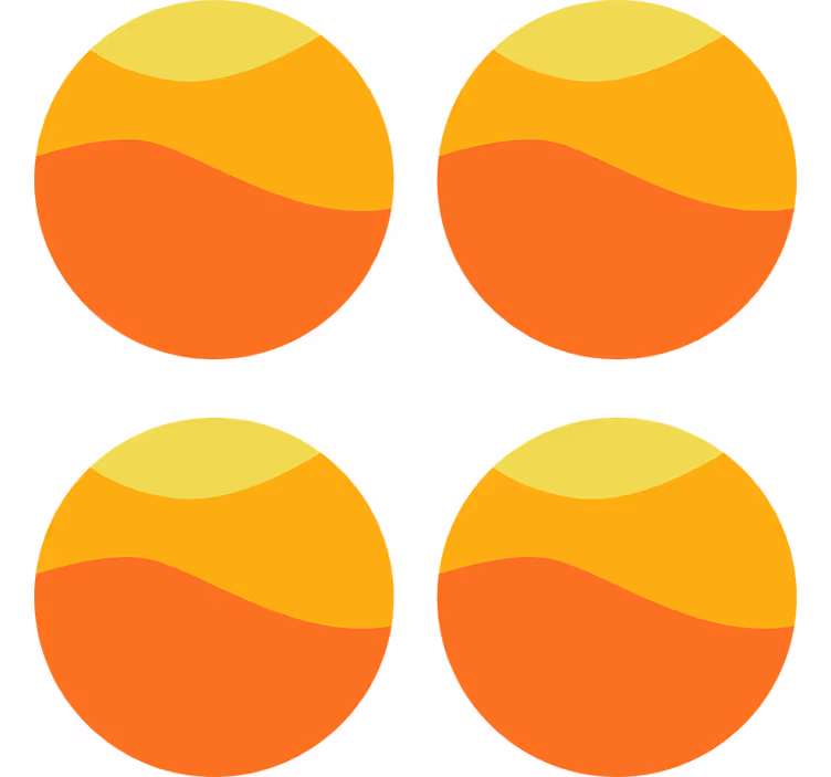 Sottobicchieri con motivi strati colorati ondulati - TenStickers