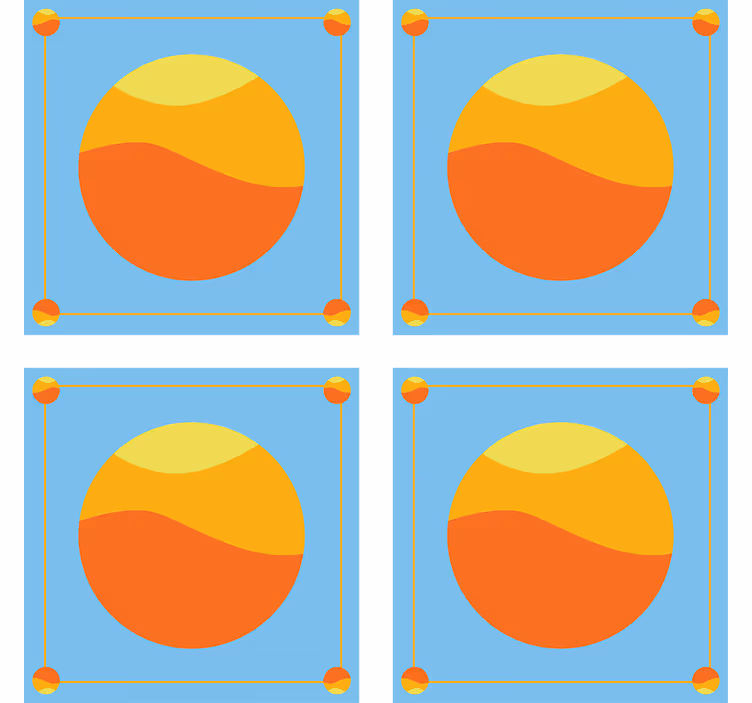 Sottobicchieri con motivi campi circolari vibranti - TenStickers