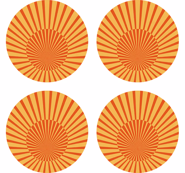 Sottobicchieri con motivi sole raggiante - TenStickers