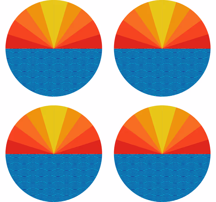 Sottobicchieri nerd motivo circolare geometrico vibrante - TenStickers