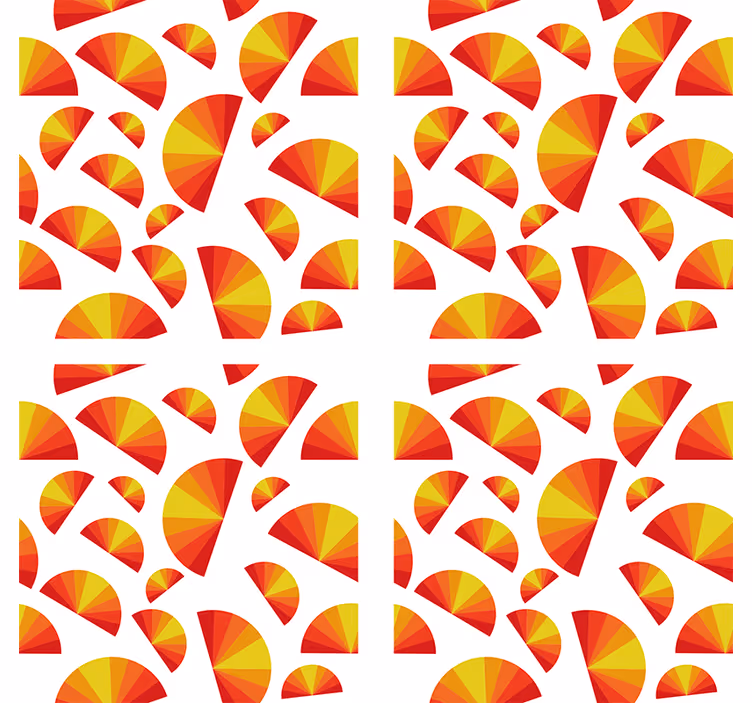 Sottobicchieri con motivi a ventaglio geometrici - TenStickers