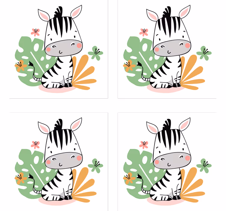 Sottobicchieri nerd personaggio zebra carina - TenStickers