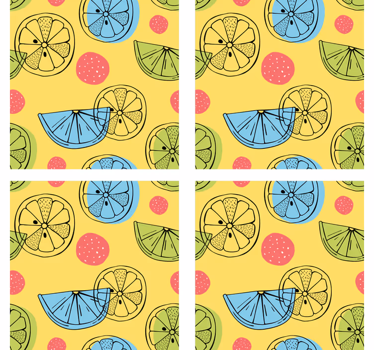 Sottobicchieri nerd con motivo agrumi colorati - TenStickers