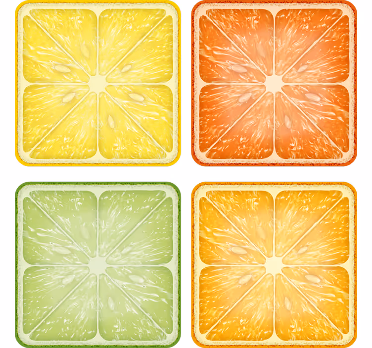 Sottobicchieri con motivi fetta di agrume minima - TenStickers