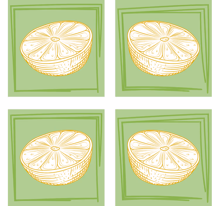 Sottobicchieri personalizzabile illustrazione fetta di lime - TenStickers