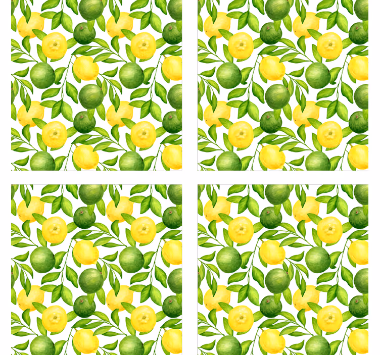 Sottobicchieri con motivi floreali agrumati vivaci - TenStickers