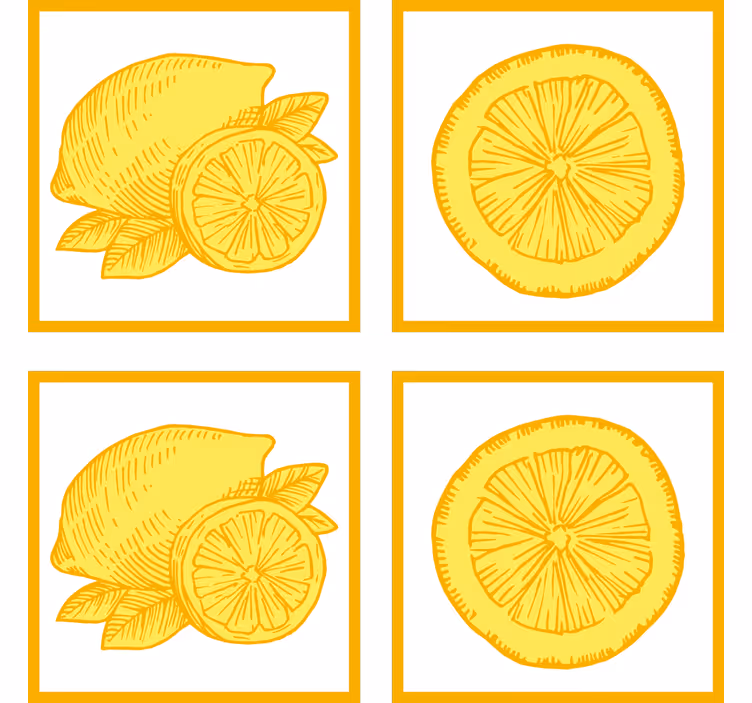 Sottobicchieri con motivi illustrazioni agrumi - TenStickers