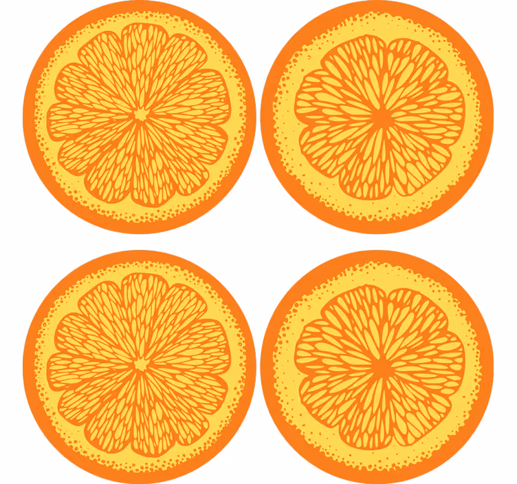 Sottobicchieri moderno motivo a fette di agrumi - TenStickers