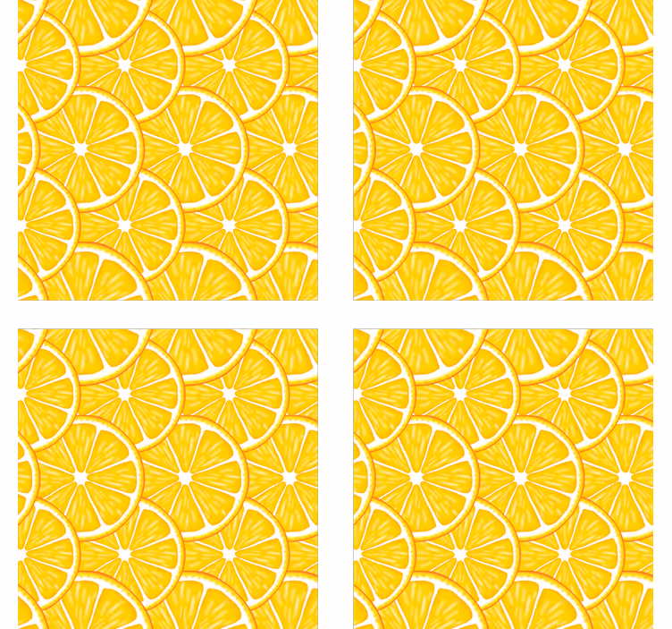 Sottobicchieri con motivi fette di agrumi - TenStickers