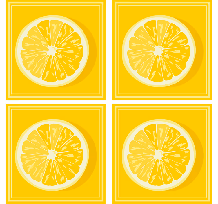 Sottobicchieri con motivi a fette di agrumi - TenStickers