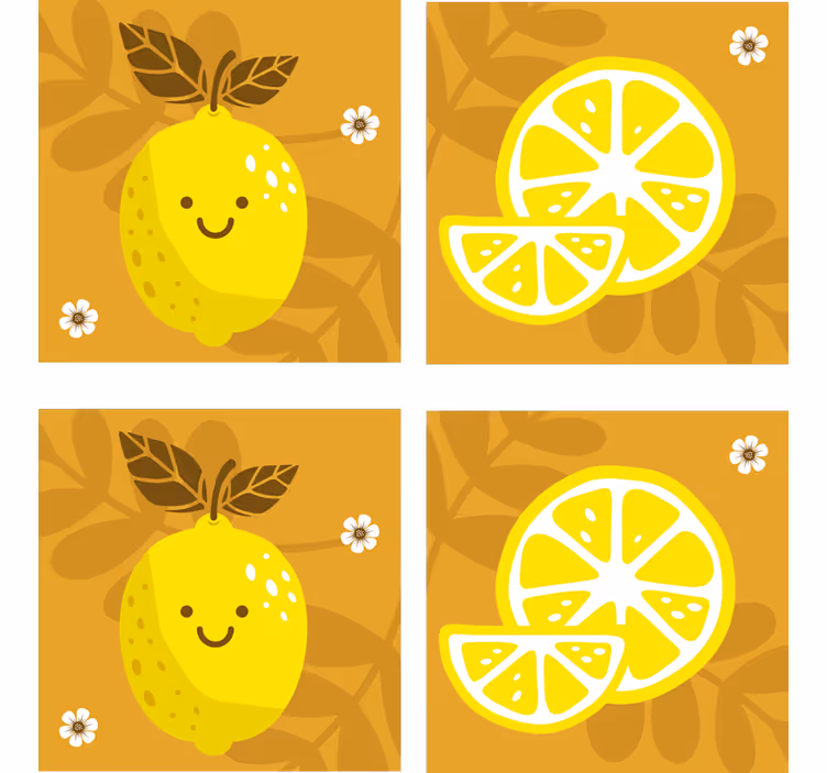 Sottobicchieri nerd limoni e agrumi allegri - TenStickers