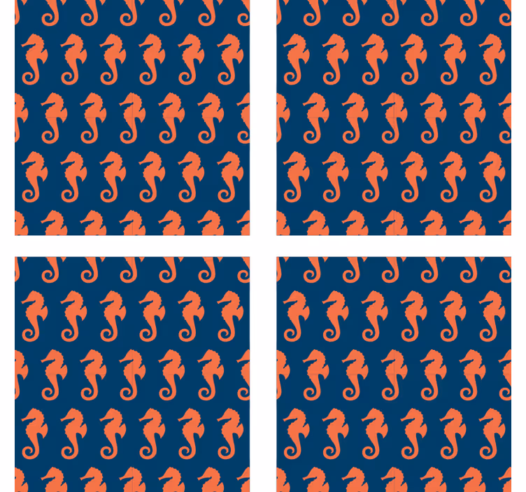 Sottobicchieri nerd superficie a motivo cavalluccio marino - TenStickers