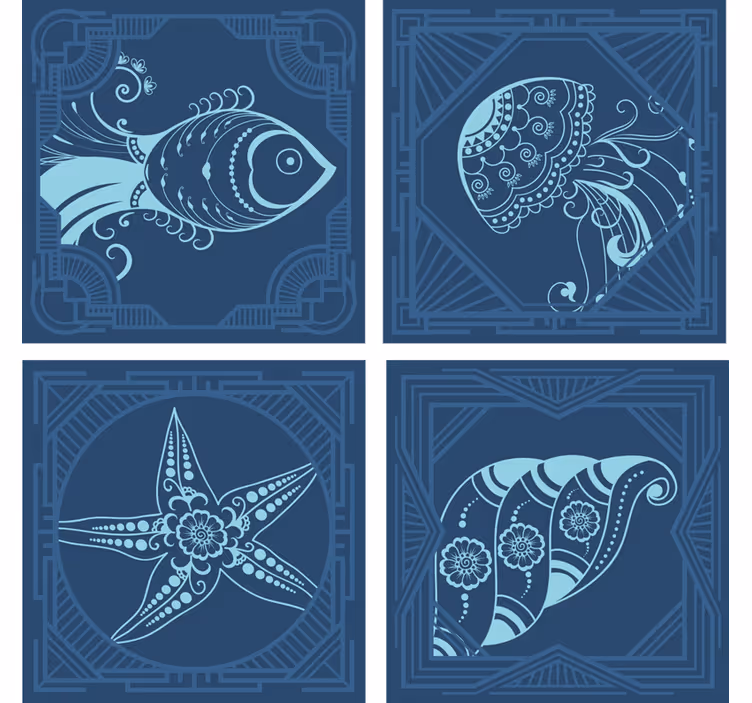 Sottobicchieri nerd creature marine bizzarre - TenStickers