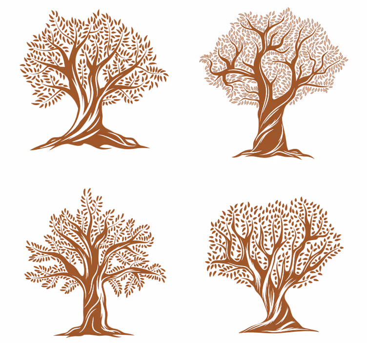 Sottobicchieri birra silhouette di alberi intricati - TenStickers