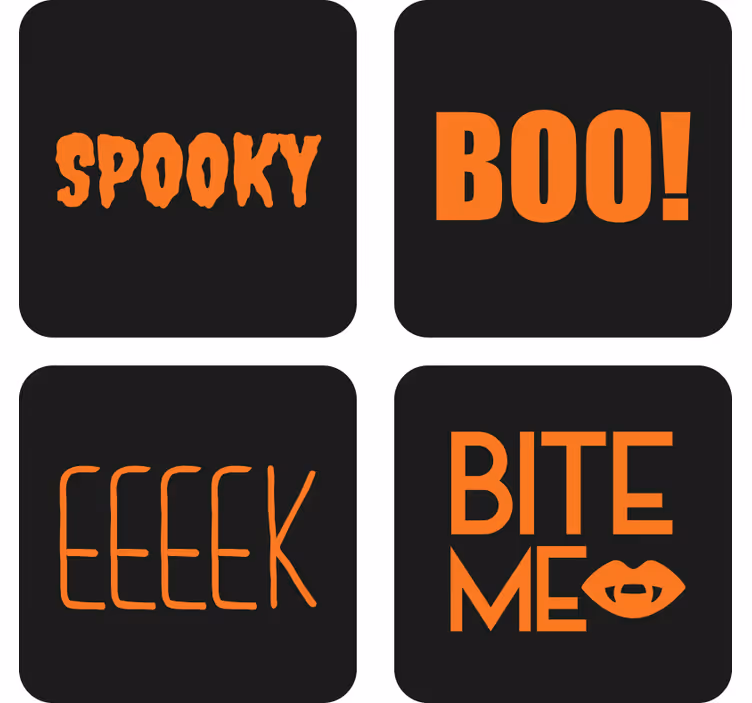 Sottobicchieri halloween grafica testo halloween - TenStickers
