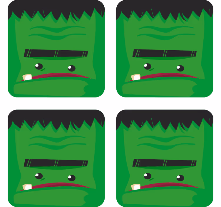 Sottobicchieri halloween illustrazione mostro frankenstein - TenStickers