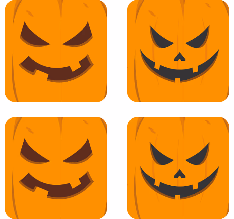 Diversi sottobicchieri di zucche halloween - TenStickers
