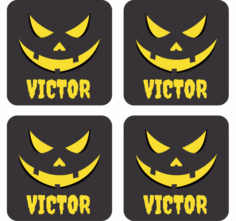 Sottobicchiere con zucca di halloween - TenStickers
