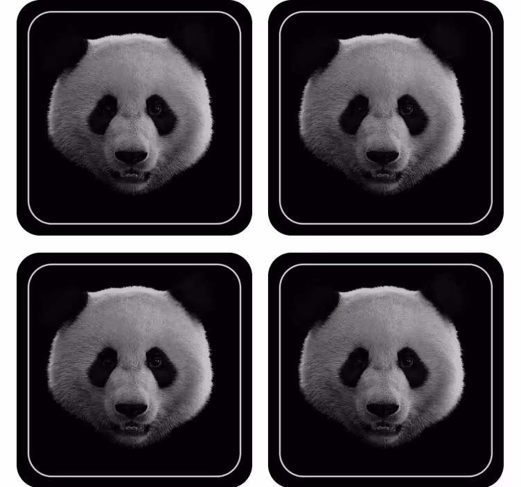 Sottobicchieri nerd motivo faccia di panda - TenStickers