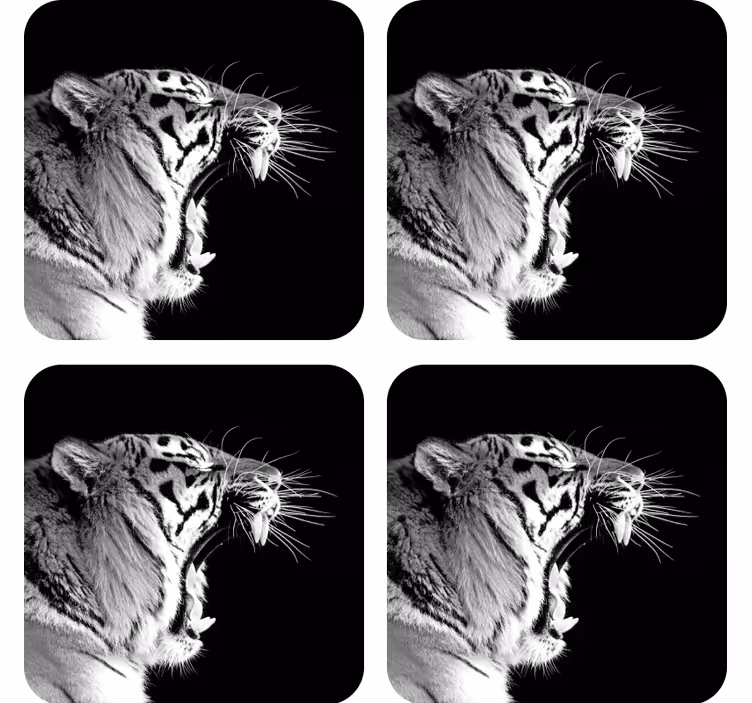 Sottobicchieri nerd profilo del tigre maestoso - TenStickers