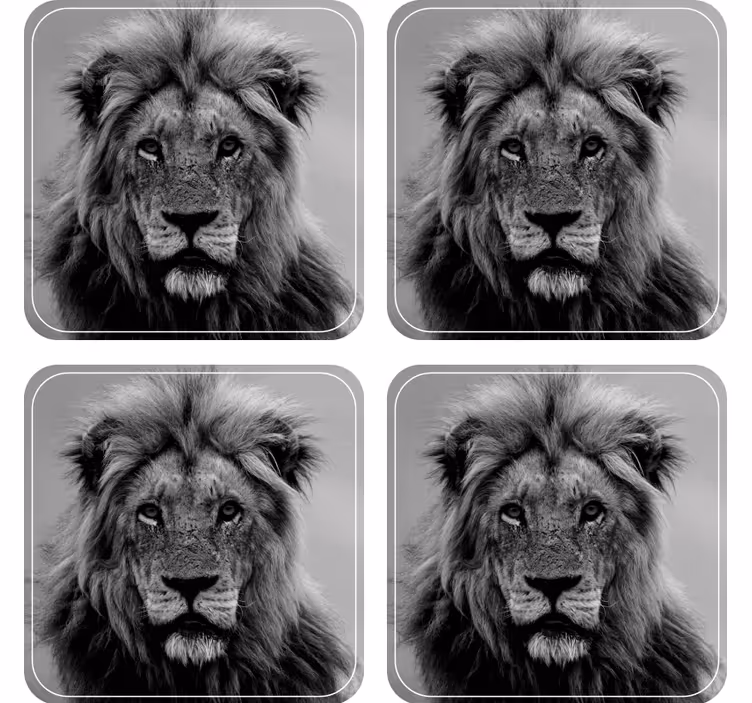 Sottobicchieri moderno ritratti di leone maestoso - TenStickers