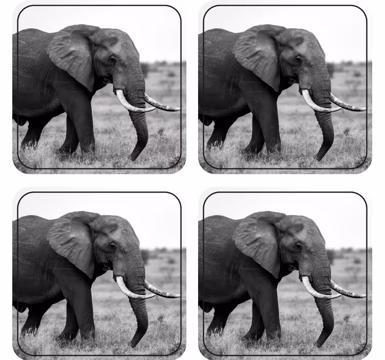 Sottobicchieri nerd motivo sagoma di elefante - TenStickers