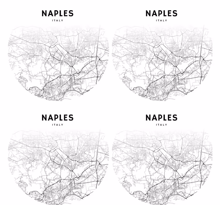 Sottobicchieri personalizzabile mappa di napoli - TenStickers