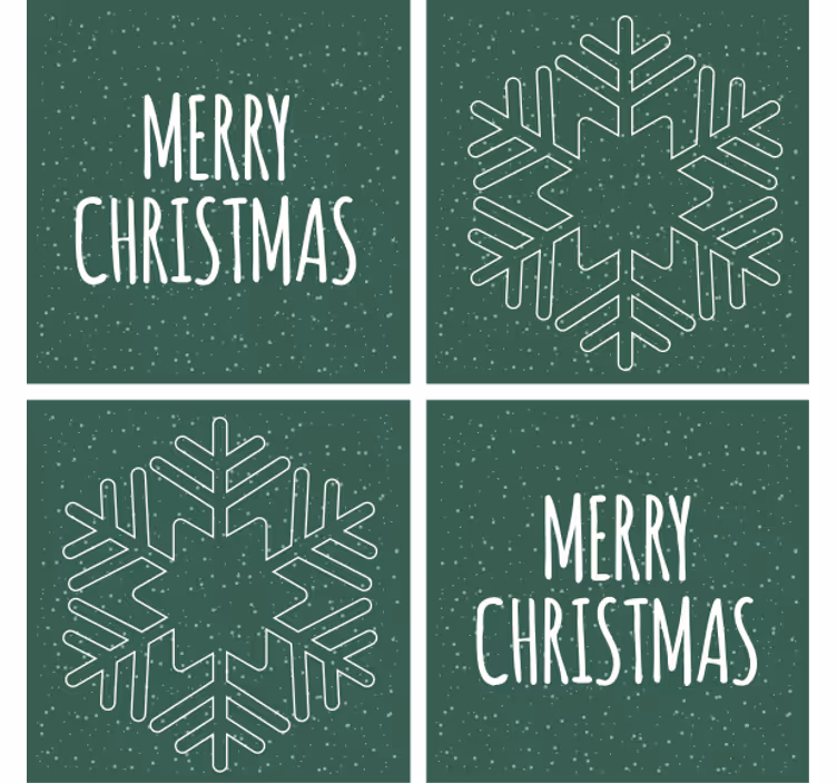 Sottobicchieri natalizi con motivo di fiocchi di neve - TenStickers