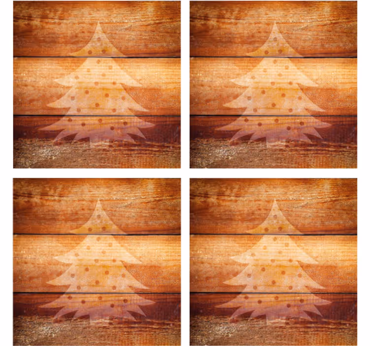 Sottobicchiere  tema Natale Albero di natale su struttura in legn - TenStickers