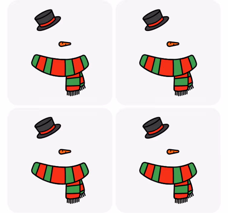 Sottobicchieri natalizi set accessori pupazzo di neve - TenStickers