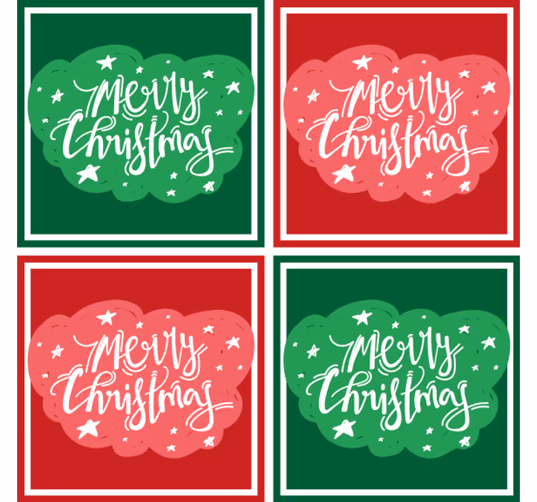 Sottobicchieri natalizi tipografia festiva e allegra - TenStickers